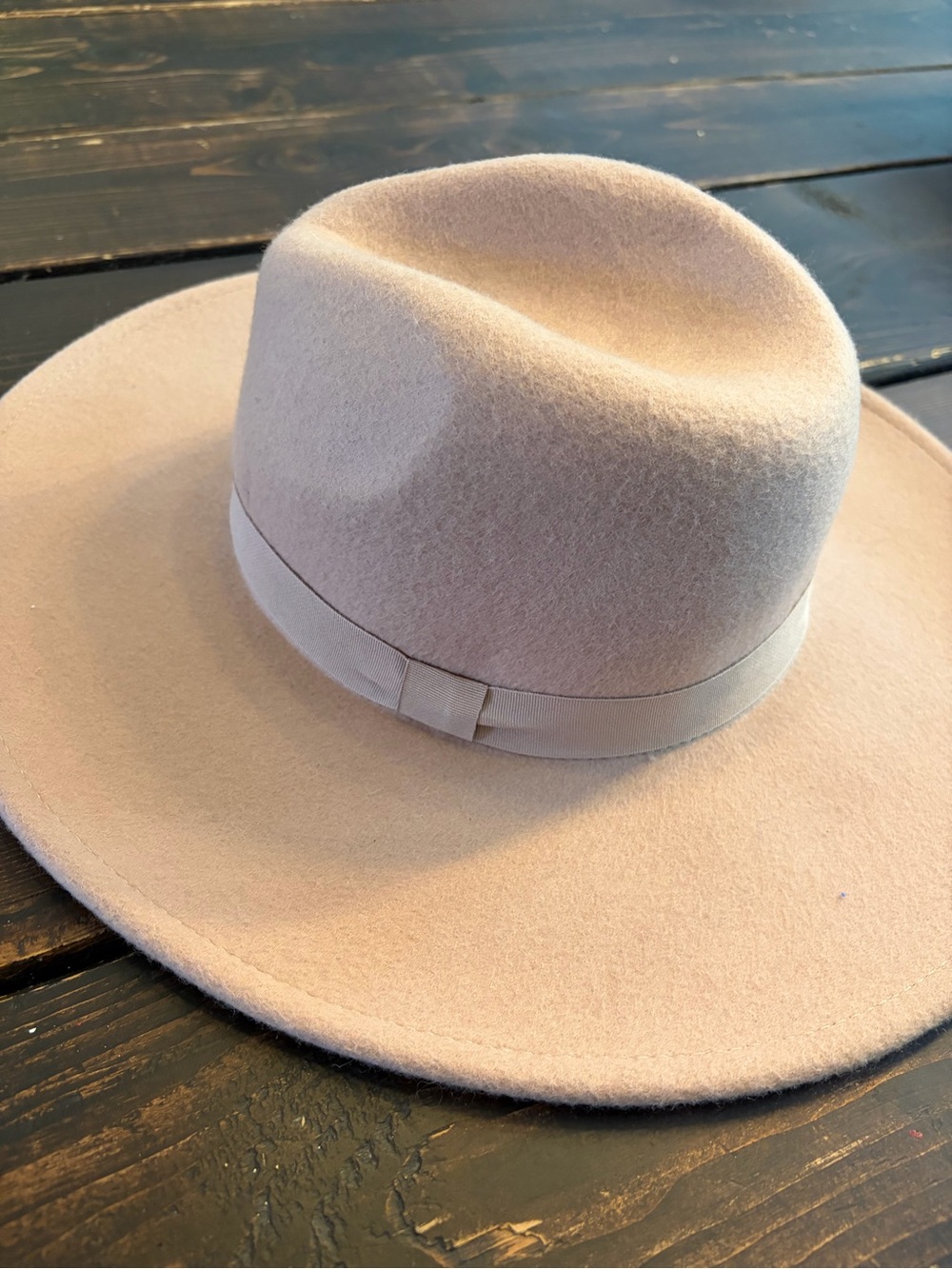 Lucky Brand Wide Brim Felt Fedora Hat - Light Beige